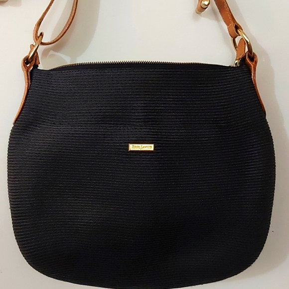 Eric Javits Raffia straw shoulder bag in black - Picture 2 of 10